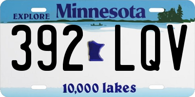MN license plate 392LQV