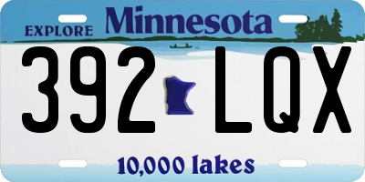 MN license plate 392LQX