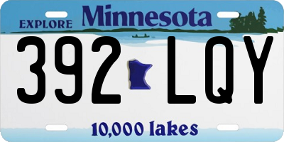 MN license plate 392LQY
