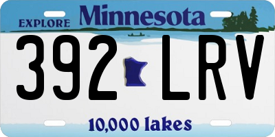MN license plate 392LRV