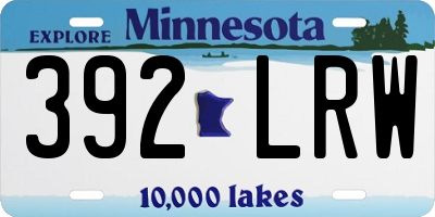 MN license plate 392LRW