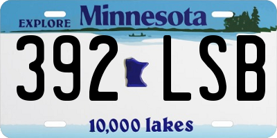 MN license plate 392LSB