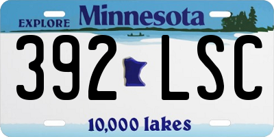 MN license plate 392LSC