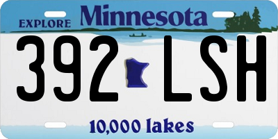 MN license plate 392LSH