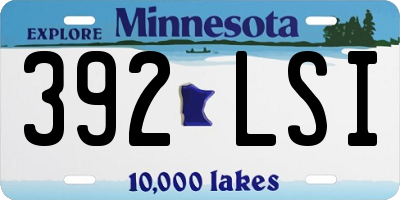 MN license plate 392LSI