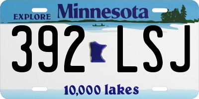 MN license plate 392LSJ