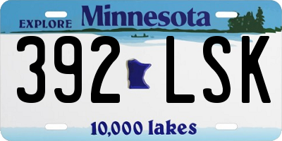 MN license plate 392LSK