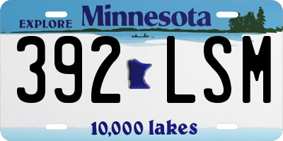 MN license plate 392LSM