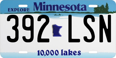 MN license plate 392LSN