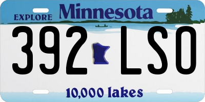 MN license plate 392LSO