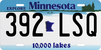 MN license plate 392LSQ
