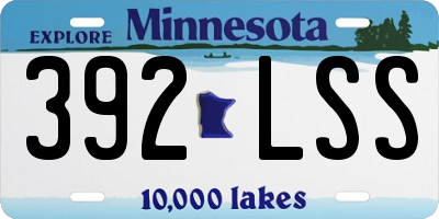 MN license plate 392LSS
