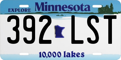 MN license plate 392LST
