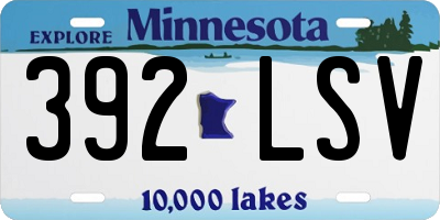 MN license plate 392LSV