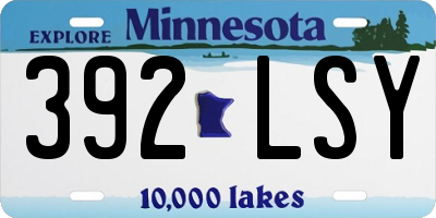 MN license plate 392LSY