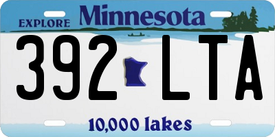 MN license plate 392LTA