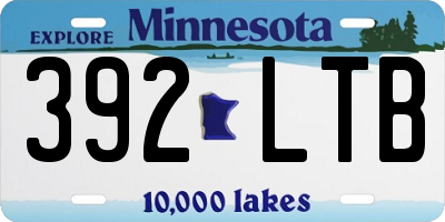 MN license plate 392LTB