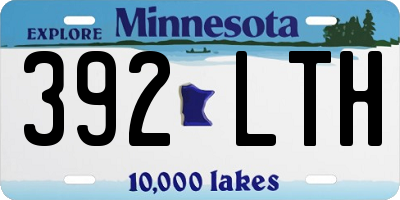 MN license plate 392LTH