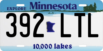 MN license plate 392LTL