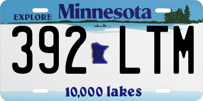 MN license plate 392LTM
