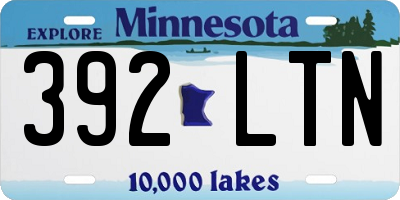 MN license plate 392LTN