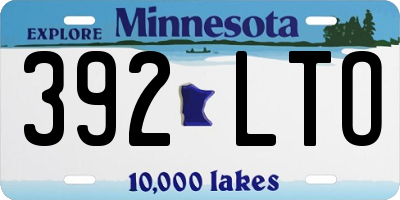 MN license plate 392LTO
