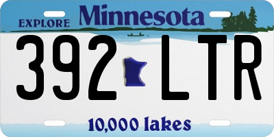MN license plate 392LTR