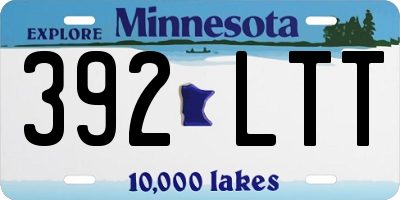MN license plate 392LTT