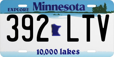 MN license plate 392LTV