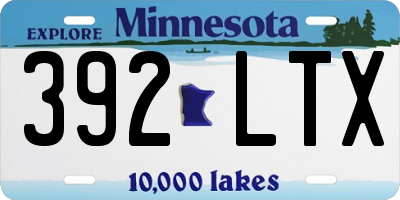 MN license plate 392LTX