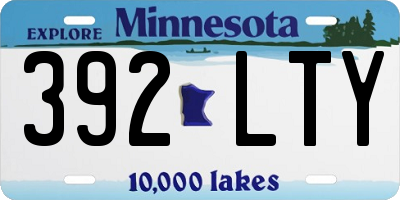 MN license plate 392LTY