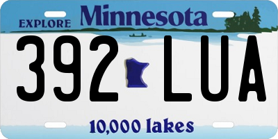 MN license plate 392LUA