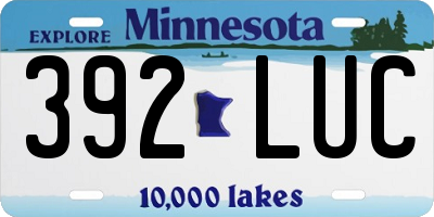 MN license plate 392LUC