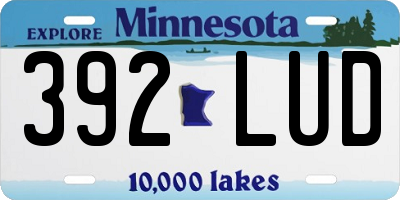 MN license plate 392LUD