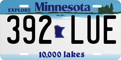 MN license plate 392LUE