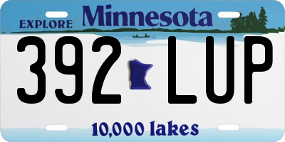 MN license plate 392LUP