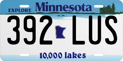 MN license plate 392LUS