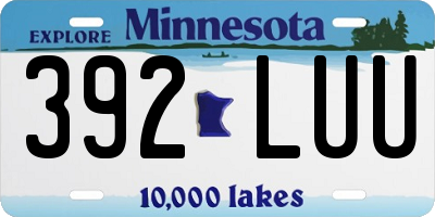 MN license plate 392LUU