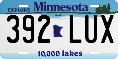 MN license plate 392LUX