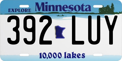 MN license plate 392LUY