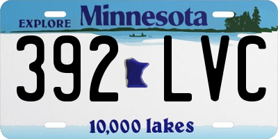 MN license plate 392LVC