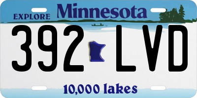 MN license plate 392LVD