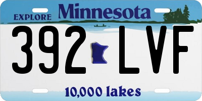 MN license plate 392LVF