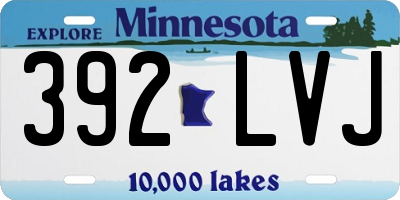 MN license plate 392LVJ