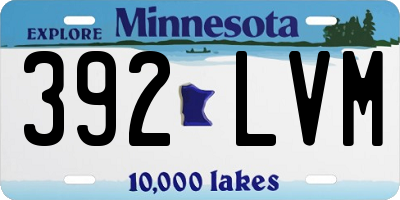 MN license plate 392LVM