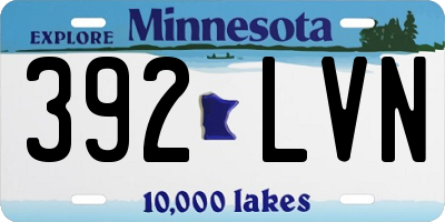 MN license plate 392LVN