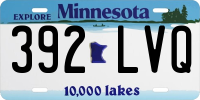 MN license plate 392LVQ