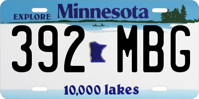 MN license plate 392MBG