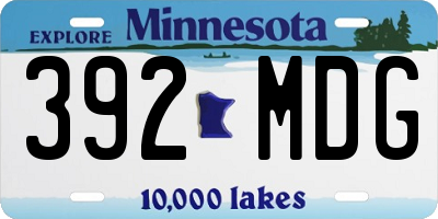MN license plate 392MDG