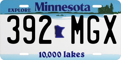 MN license plate 392MGX